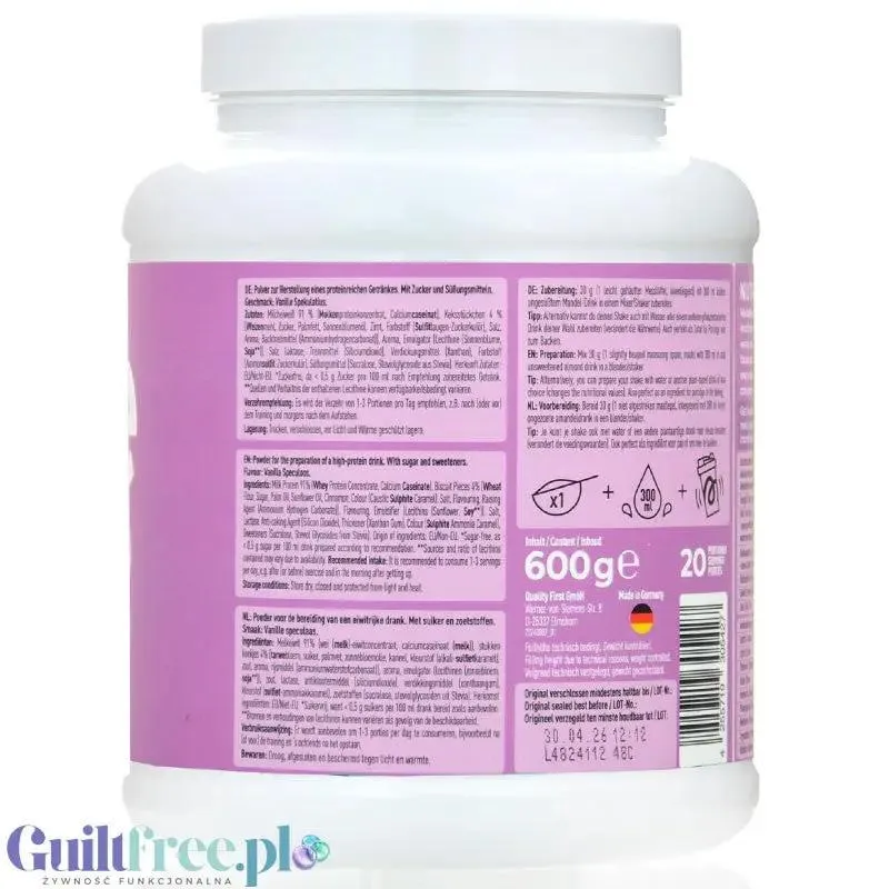 More Nutrition Total Protein Vanilla Speculoos 0,6kg - kazeina, gęsta odżywka wnailiowa z ciasteczkami