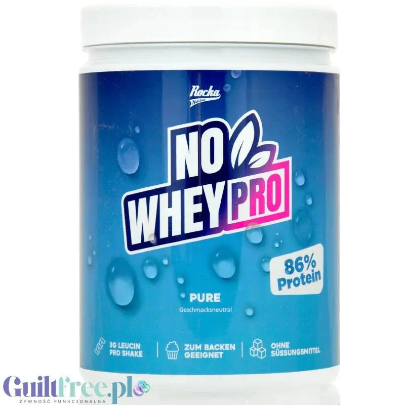 Rocka Nutrition NO WHEY PRO Pure 750g - bezsmakowa niesłodzona wegańska odżywka białkowa smak naturalny