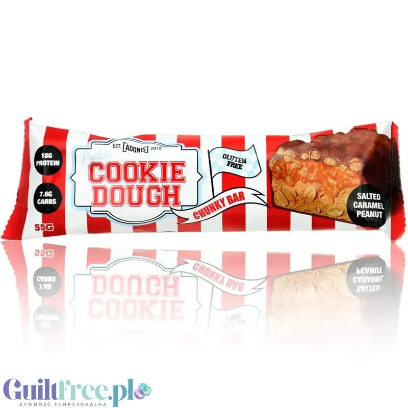Adonis Cookie Dough Chunky Bar, Salted Caramel Peanut - proteinowy baton z kazeiną 18,1g białka & 205kcal
