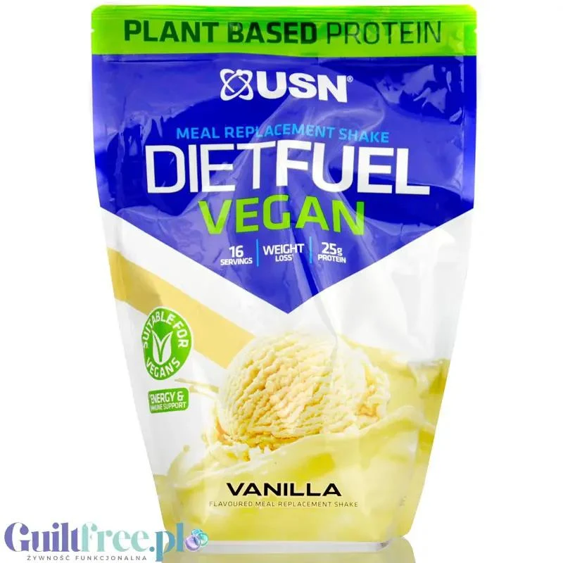 USN DietFuel Vegan Protein Meal Replacement Vanilla - wegański koktajl białkowy, substytut posiłku na redukcji
