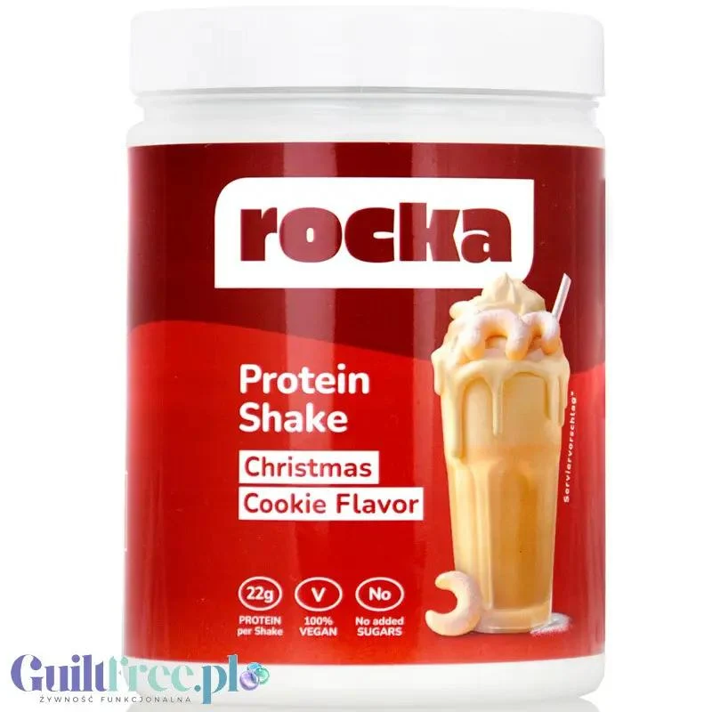 Rocka Nutrition NO WHEY Christmas Cookie 300g - wegańska odżywka białkowa 5 źródeł białka, bez glutenu