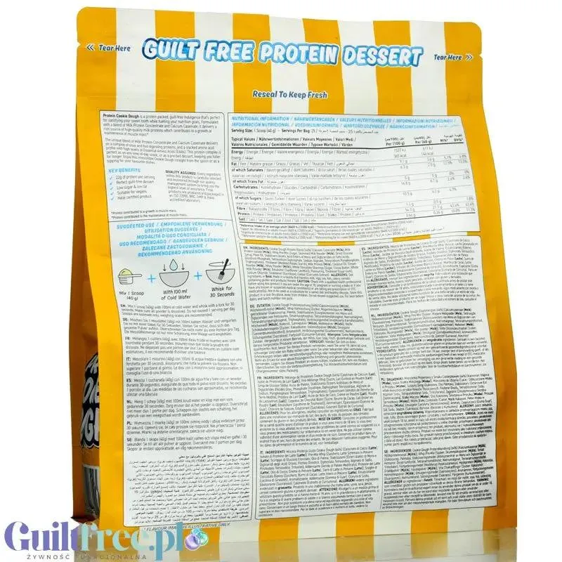 Applied Nutrition Protein Cookie Dough Salted Caramel - proteinowa masa ciasteczkowa z białą czekoladą 146kcal, 21g białka