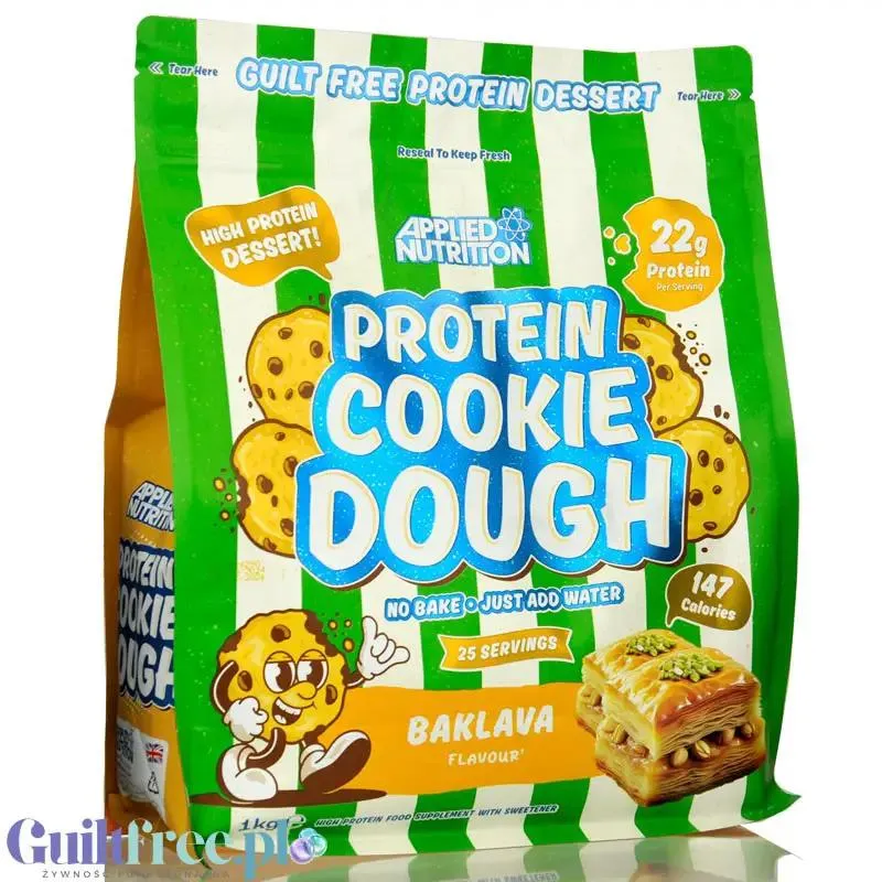 Applied Nutrition Protein Cookie Dough, Baklava - proteinowa masa ciasteczkowa z białą czekoladą 146kcal, 21g białka