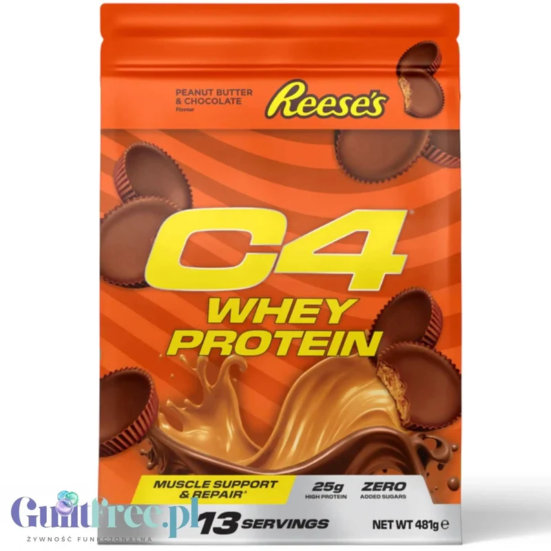 C4 Whey Protein Reese’s® Peanut Butter & Chocolate 481g - jedyna oryginalna odżywka białkowa Reese's