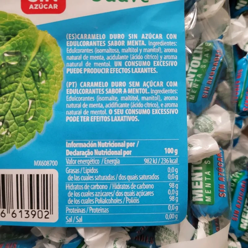Mentolin Menta Sauve - delikatnie miętowo-mentolowe cukierki bez cukru na wagę
