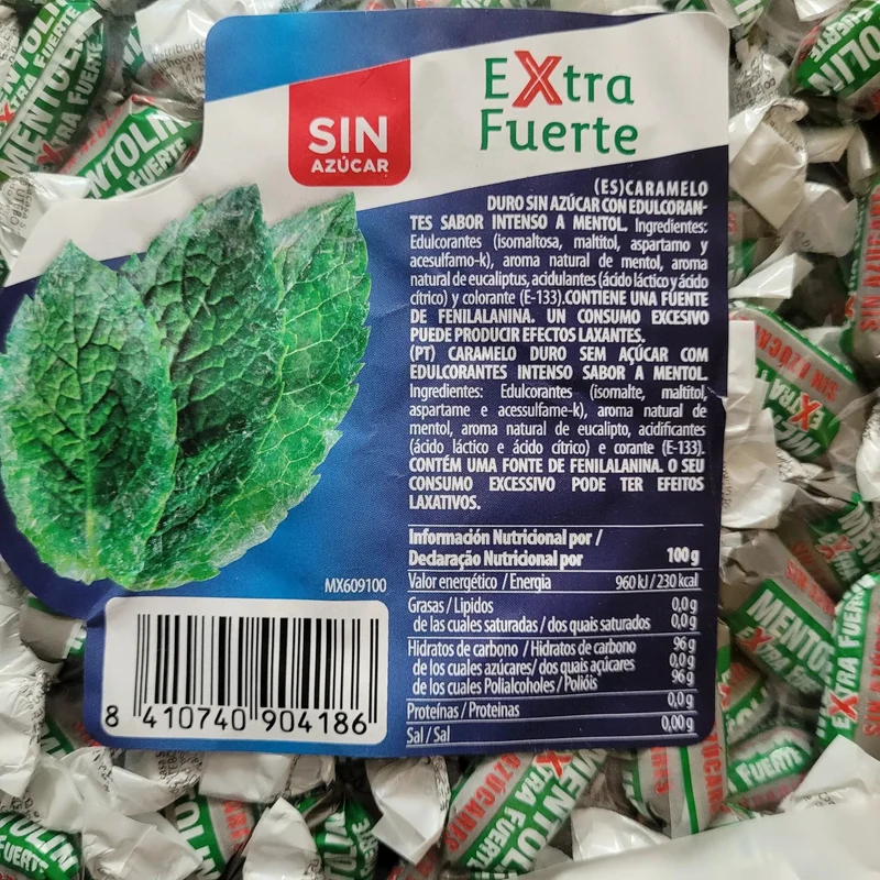 Mentolin Extra Fuerte - MOCNO (!) mentolowo-eukaliptusowe cukierki bez cukru na wagę