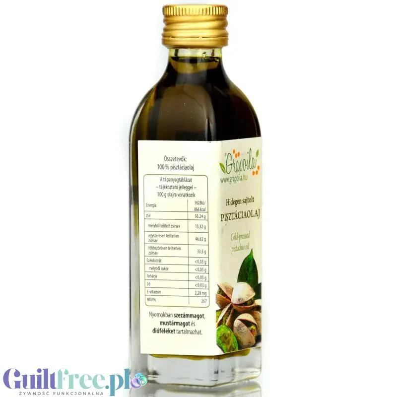 Grapoila Cold-Pressed Pistachio Oil - organiczny tłoczony na zimno olej pistacjowy 40ml