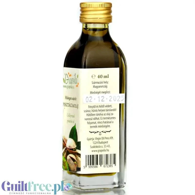 Grapoila Cold-Pressed Pistachio Oil - organiczny tłoczony na zimno olej pistacjowy 40ml