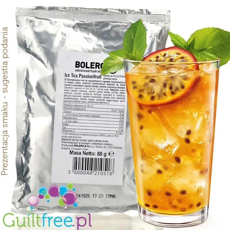 Bolero Drink XXL Ice Tea Passionfruit (Marakuja) - proszek do napojów instant ze stewią, mix na 20 litrów