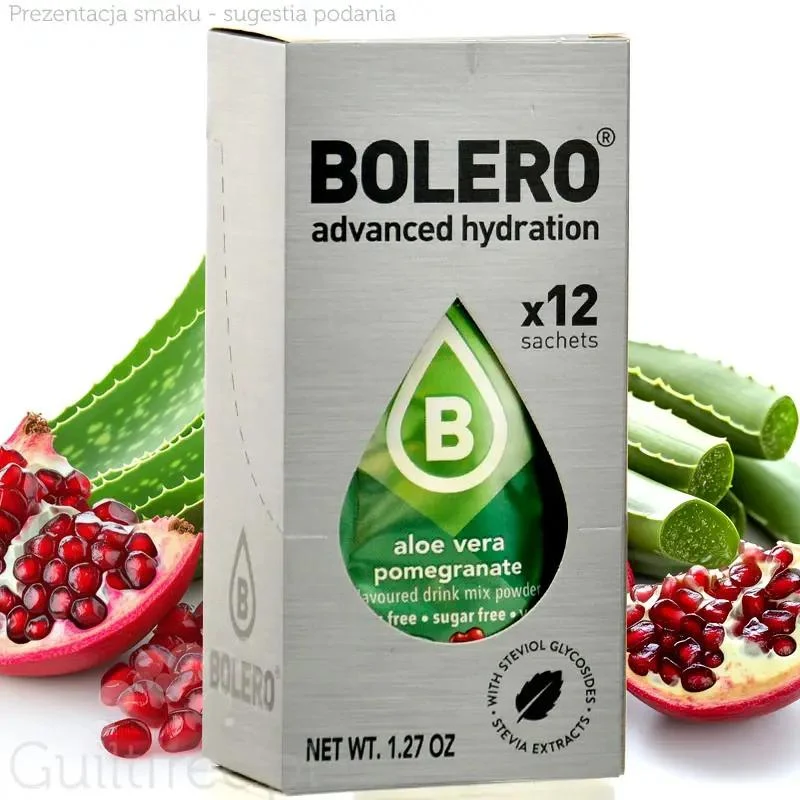 Bolero Sticks Aloe Vera Pomegranate 12 x 3g - saszetki instant do napojów bez cukru z aloesem
