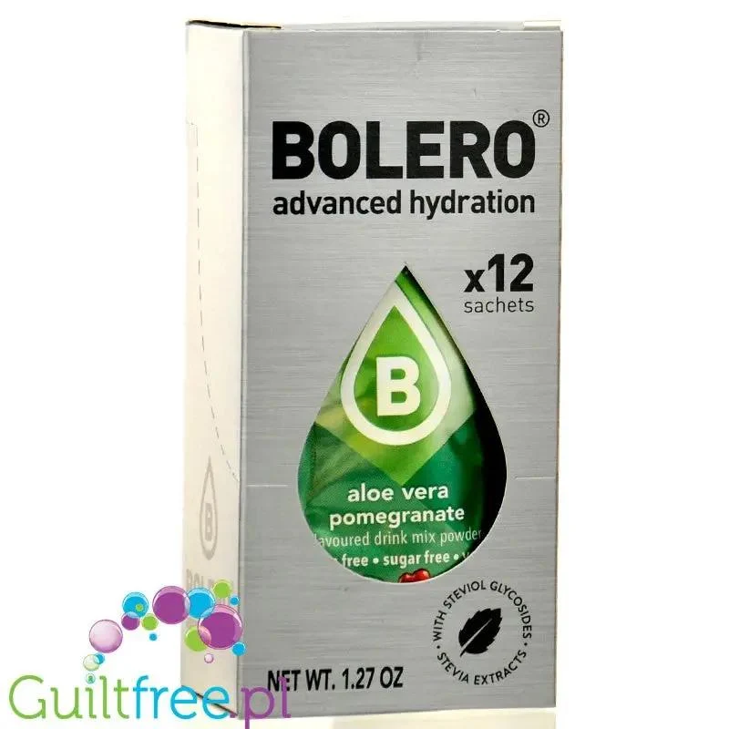Bolero Sticks Aloe Vera Pomegranate 12 x 3g - saszetki instant do napojów bez cukru z aloesem