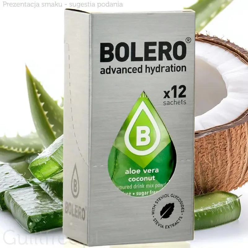 Bolero Sticks Aloe Vera Coconut 12 x 3g - saszetki instant do napojów bez cukru z aloesem