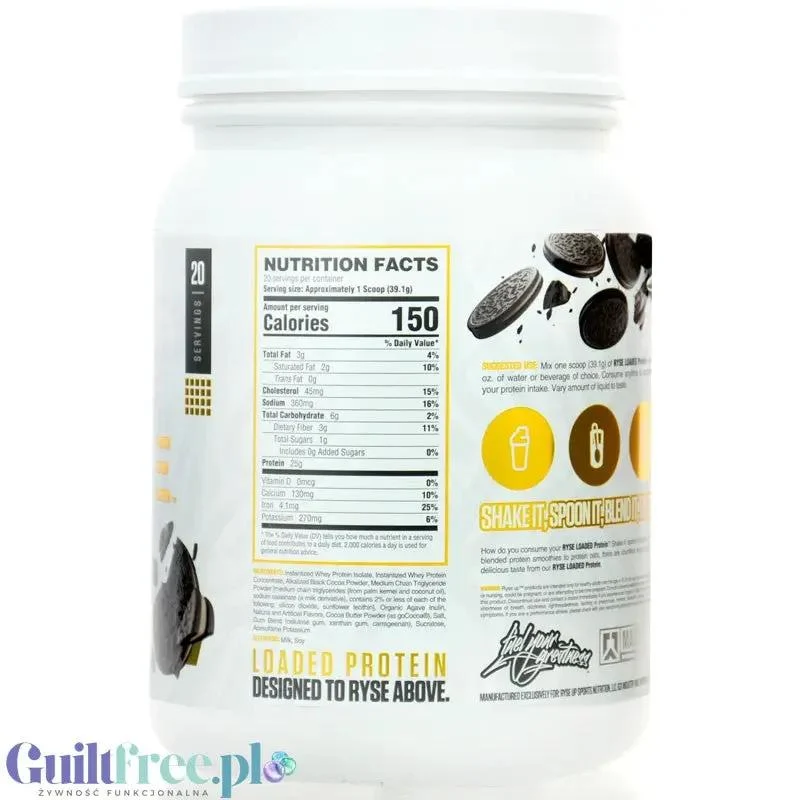 Ryse Loaded Protein Chocolate Cookie Blast 0,78kg - odżywka białkowa z WPC i WPI, 25g białka
