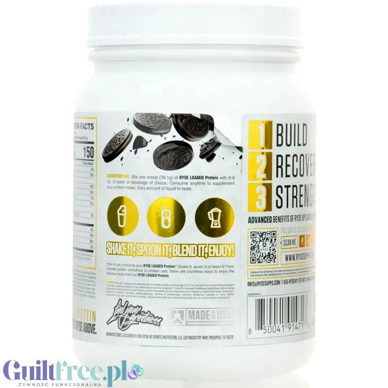 Ryse Loaded Protein Chocolate Cookie Blast 0,78kg - odżywka białkowa z WPC i WPI, 25g białka