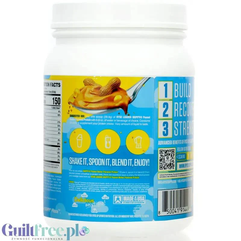 Ryse Loaded Protein Skippy Peanut Butter 0,8kg - odżywka białkowa z WPC i WPI, 25g białka
