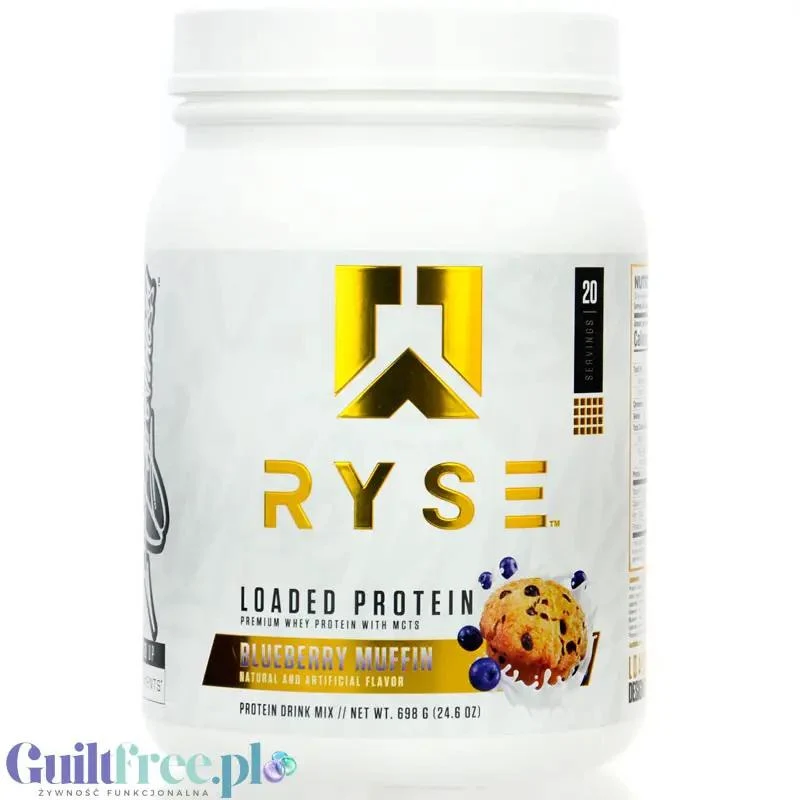 Ryse Loaded Protein Bluebbery Muffin 0,7kg - odżywka białkowa z WPC i WPI, 25g białka