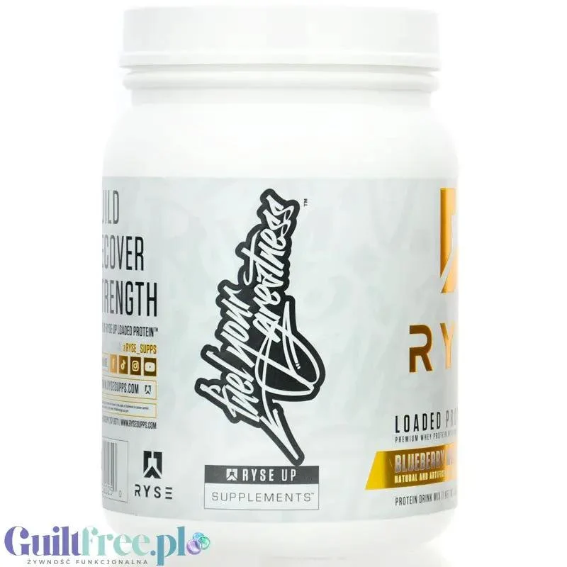 Ryse Loaded Protein Bluebbery Muffin 0,7kg - odżywka białkowa z WPC i WPI, 25g białka