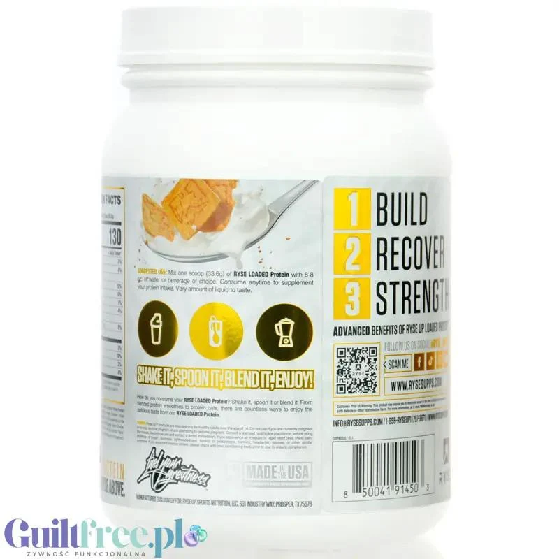 Ryse Loaded Protein Cinnamon Toast 0,67kg - odżywka białkowa z WPC i WPI, 25g białka