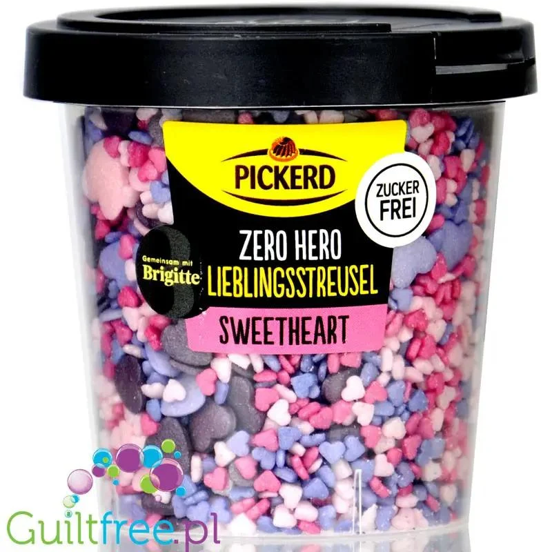 Pickerd Dekor Zero Hero Sweetheart - kolorowa posypka 'cukrowa' bez cukru, serduszka fiolet & róż