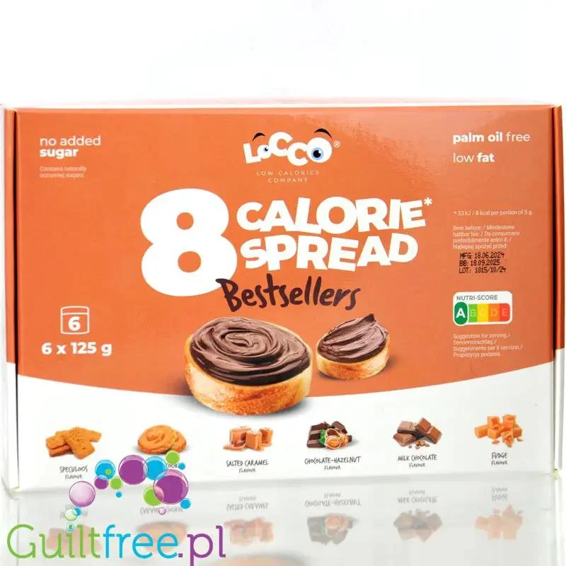 Locco Sampler Bestsellers - Zestaw Taste & Test 6 x 125g, niskotłuszczowe kremy do smarowania bez cukru 150kcal