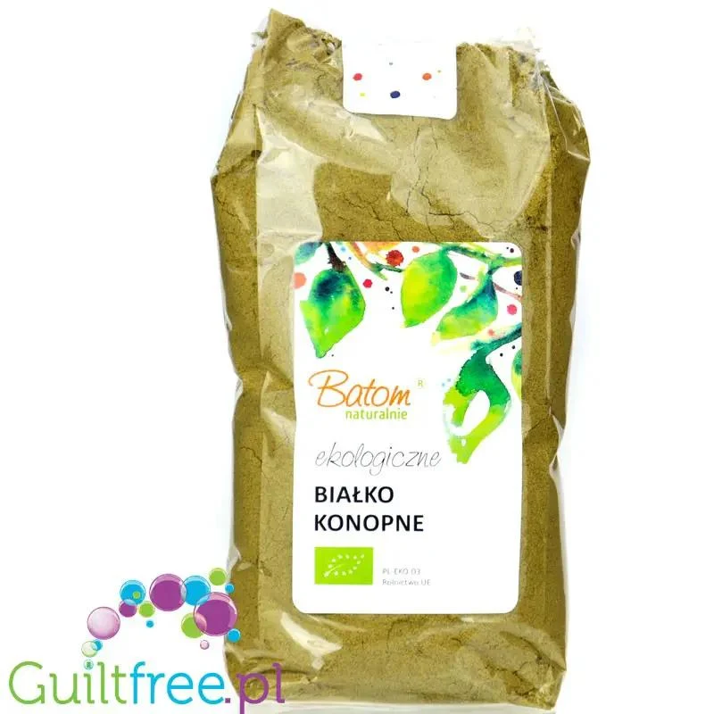 Batom Białko Konopne 0,5KG - czyste organiczne białko konopne bez słodzików i aromatów, 50% białka