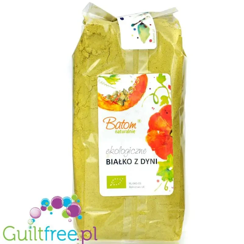 Batom Ekologiczne białko Dyni 0,5KG - czyste organiczne białko z dyni bez słodzików i aromatów, 60% białka