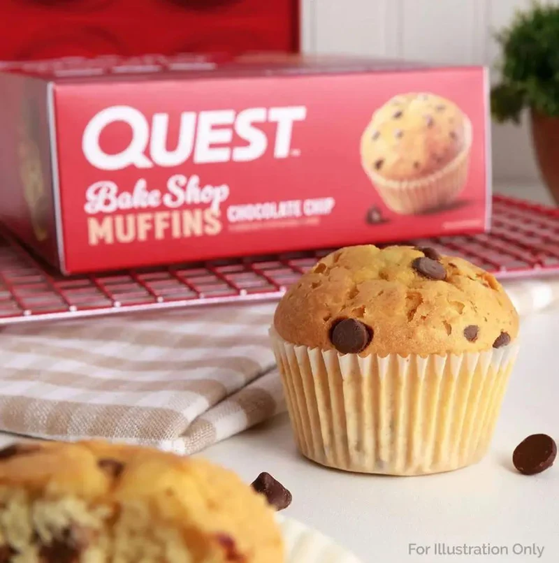 Quest Bakery Shop Chocolate Chip Muffin - muffin proteinowy z kawałkami czekolady 10g białka