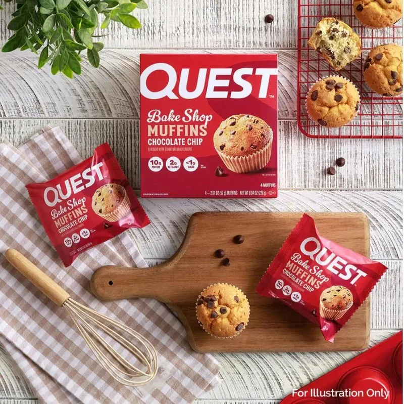 Quest Bakery Shop Chocolate Chip Muffin - muffin proteinowy z kawałkami czekolady 10g białka