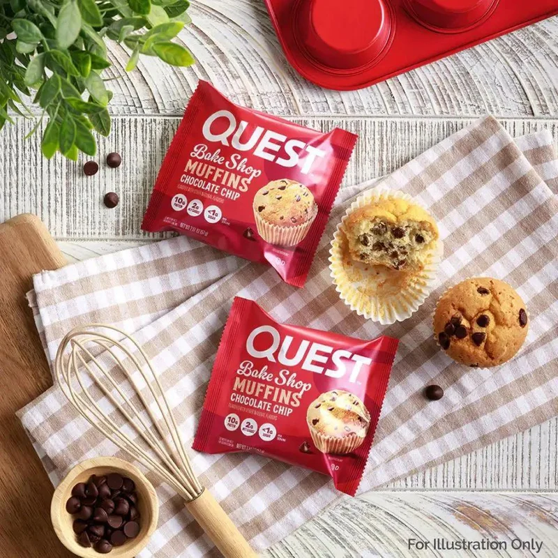 Quest Bakery Shop Chocolate Chip Muffin - muffin proteinowy z kawałkami czekolady 10g białka