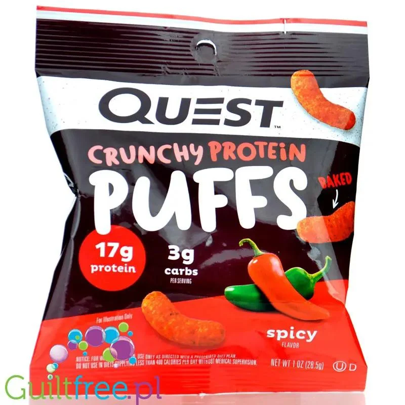 Quest Crunchy Spicy Protein Puffs - słodko-pikantne chrupki proteinowe 17g białka & 130kcal