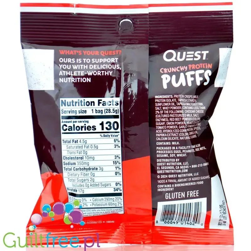 Quest Crunchy Spicy Protein Puffs - słodko-pikantne chrupki proteinowe 17g białka & 130kcal