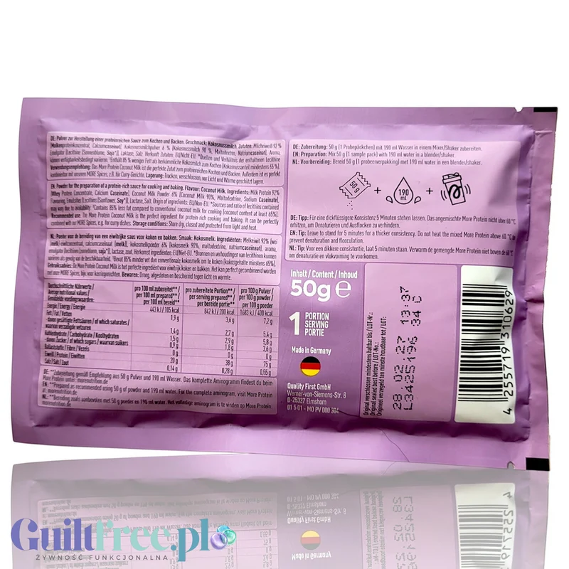 More Nutrition Total Protein Coconut Milk saszetka - mieszanka do proteinowego mleczka kokosowego instant