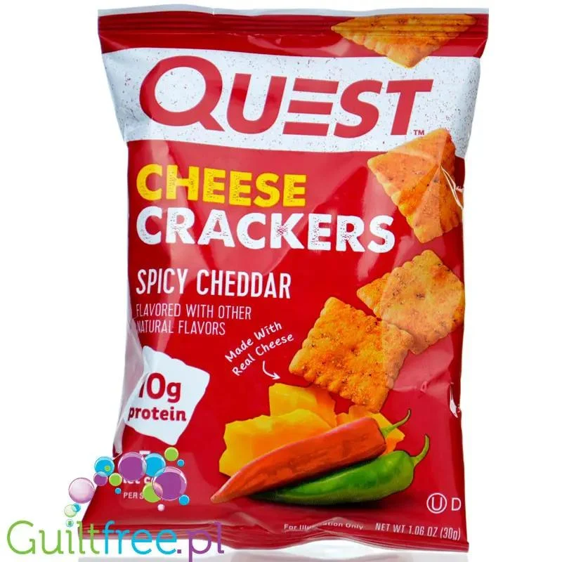 Quest Cheese Crackers Spicy Cheddar - pikantne keto krakersy serowe 10g białka & 5g węgli