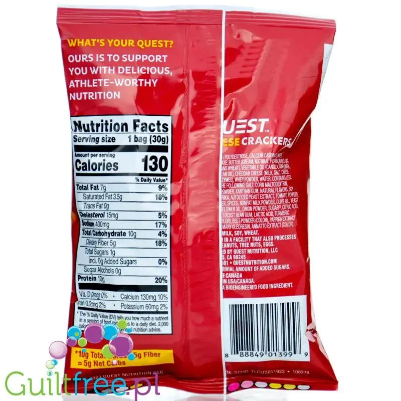 Quest Cheese Crackers Spicy Cheddar - pikantne keto krakersy serowe 10g białka & 5g węgli