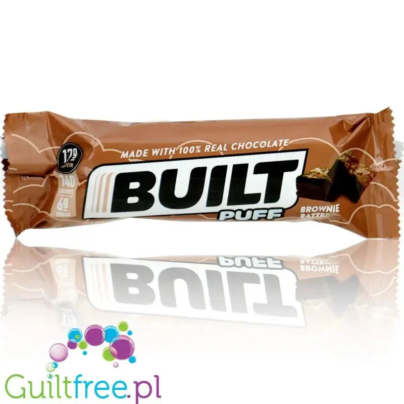 Built Bar Protein Puffs Brownie Batter - proteinowy baton marshmallow w czekoladzie 17g białka & 140kcal