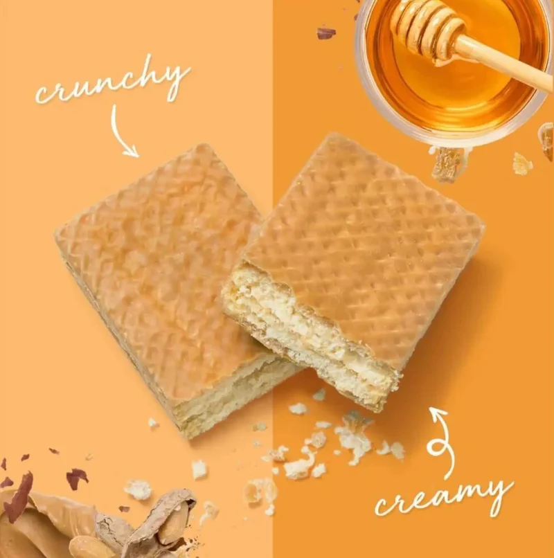 Power Crunch Peanut Butter Honey - proteinowy wafelek ze stewią 13g białka, Masło Orzechowe & Miód
