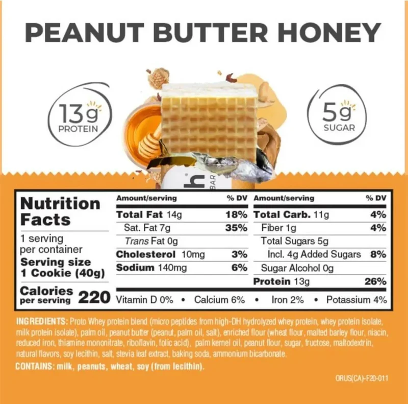 Power Crunch Peanut Butter Honey - proteinowy wafelek ze stewią 13g białka, Masło Orzechowe & Miód