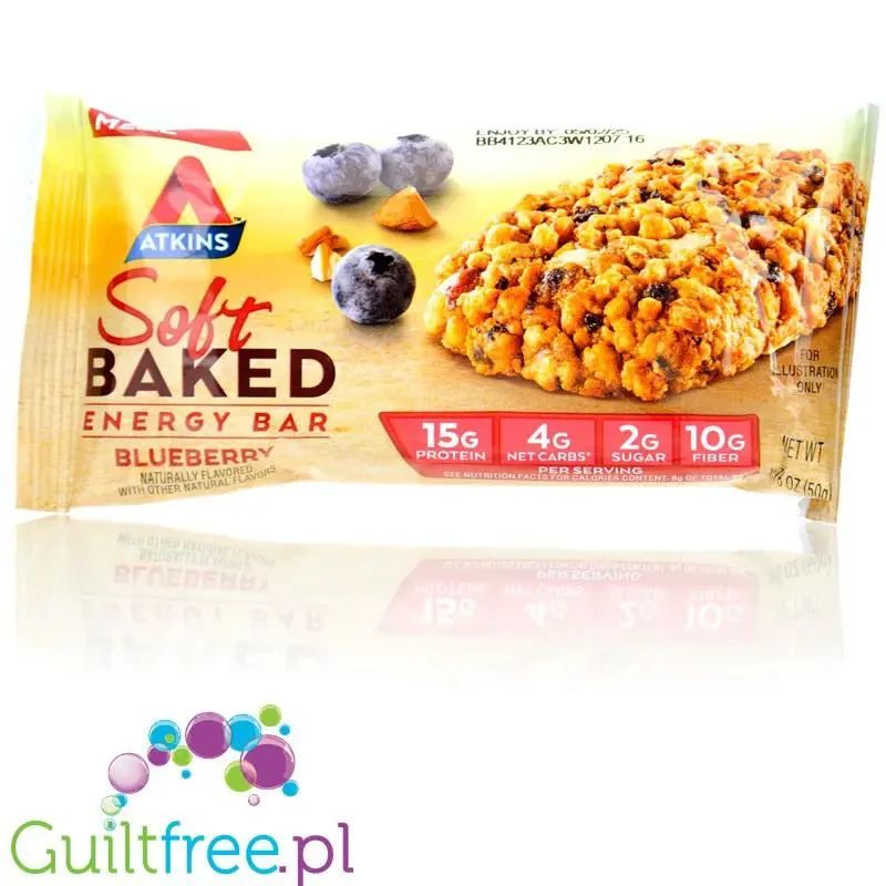 Atkins Meal Soft Baked Blueberry - proteinowy baton śniadaniowy 190kcal & 15g białka