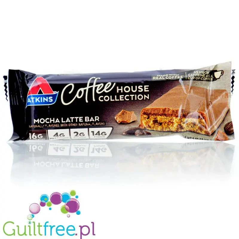 Atkins Coffee House Mocha Latte Bar - baton proteinowy z kawą i czekoladą 16 białka & 220kcal