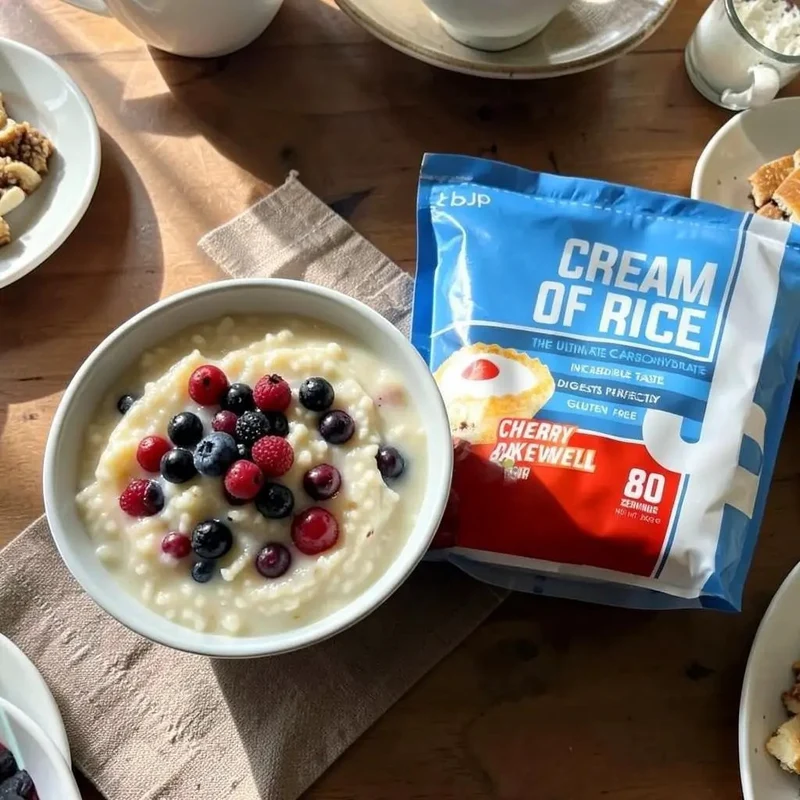 TBJP Cream of Rice, Cherry Bakewell 2kg - kleik ryżowy bez cukru, regeneracyjny posiłek treningowy, Ciasto Wiśniowe