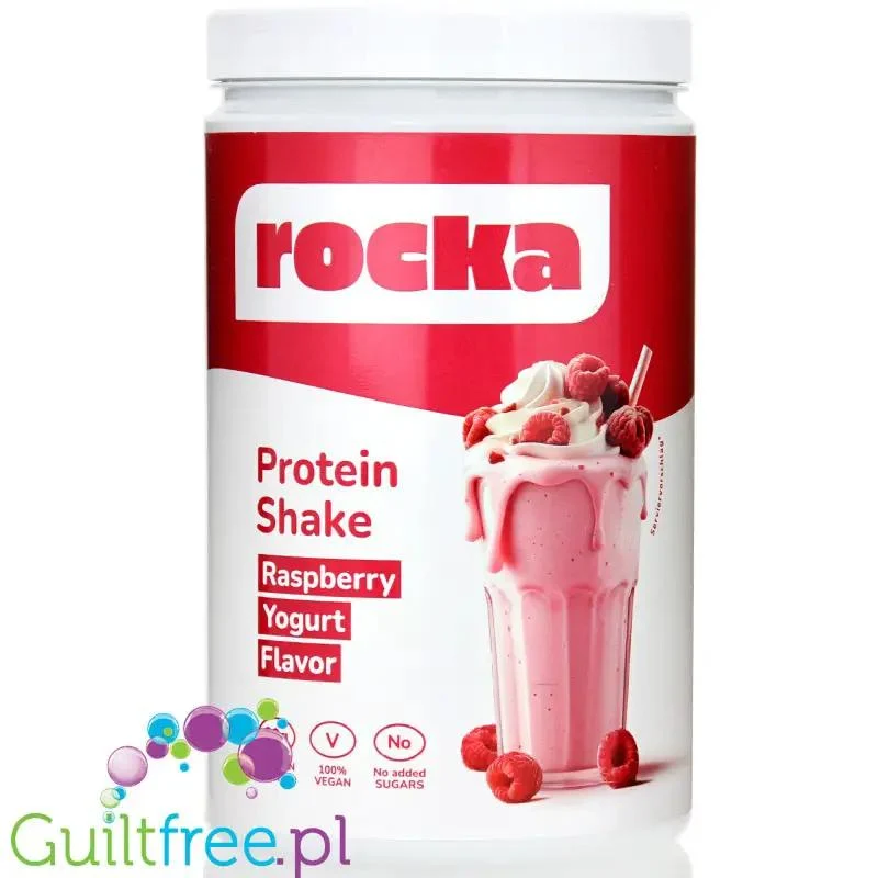 Rocka Nutrition Protein Shake Raspberry Yogurt 0,9kg - wegańska odżywka białkowa 5 źródeł białka