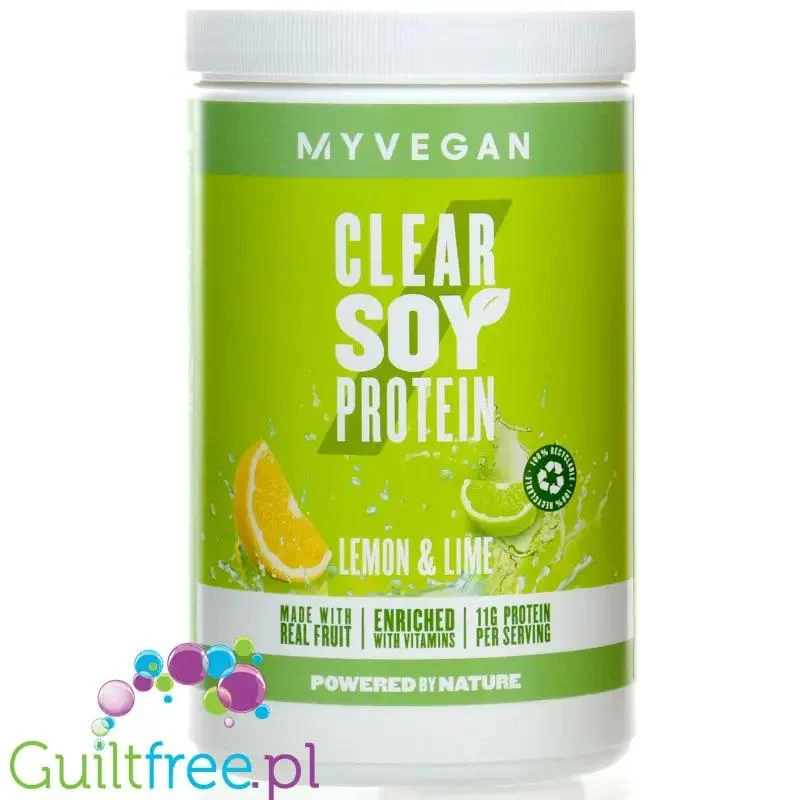 MyProtein Vegan Clear Soy Protein, Lemon & Lime - wegańska ultra lekka odżywka, hydrolizat, 20g białka w 106kcal