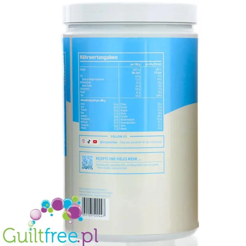 Rocka Nutrition Protein Shake Vanilla Ice Cream 0,9kg - wegańska odżywka białkowa 4 źródeł białka, Lody Waniliowe