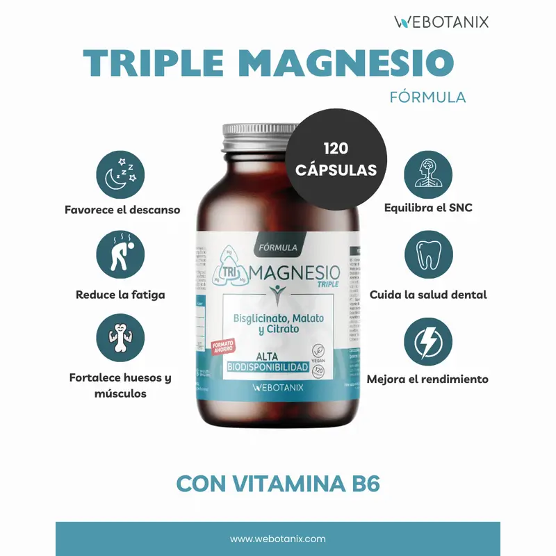 Webotanix Triple Magnesium Family Formula, 120 capsules