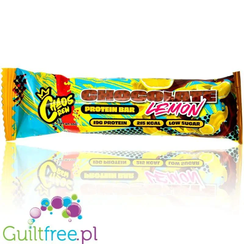 Chaos Crew Protein Bar Chocolate Lemon - baton proteinowy 19g białka, smak Cytryna w Czekoladzie