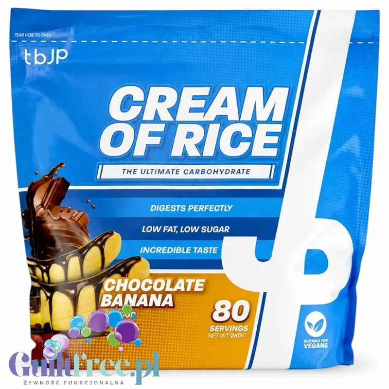 TBJP Cream of Rice, Chocolate Banana 2kg - kleik ryżowy bez cukru, regeneracyjny posiłek treningowy, Czekolada z Bananem