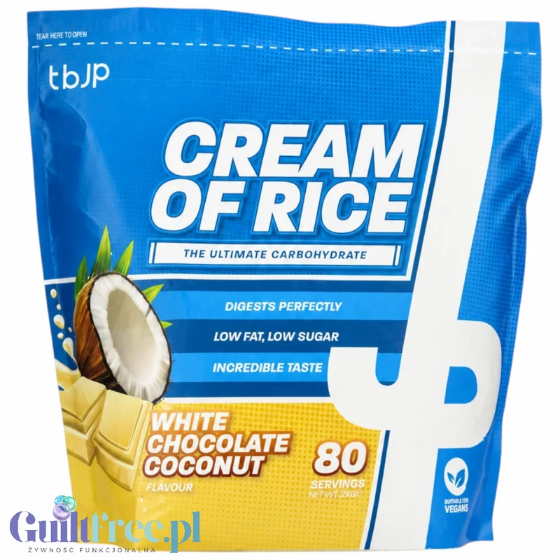 TBJP Cream of Rice, White Chocolate Coconut 2kg - kleik ryżowy bez cukru, regeneracyjny posiłek treningowy