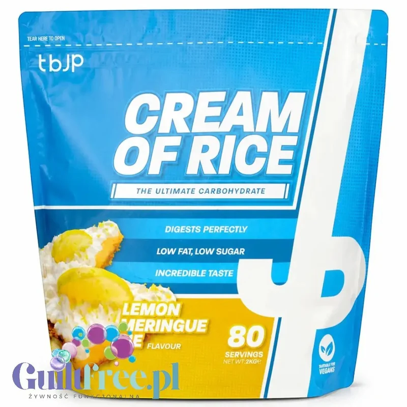 TBJP Cream of Rice, Lemon Maringue Pie 2kg - kleik ryżowy bez cukru, regeneracyjny posiłek treningowy