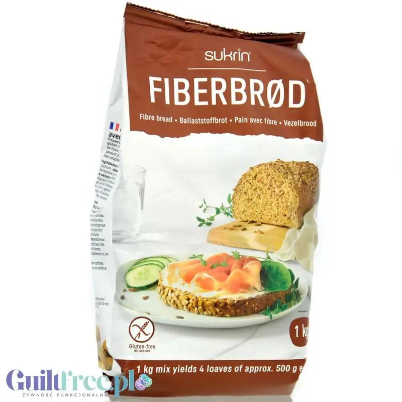 Sukrin Fibre Bread Mix 1kg - chleb bezglutenowy niskowęglowodanowy 20% błonnika, mieszanka do wypieku