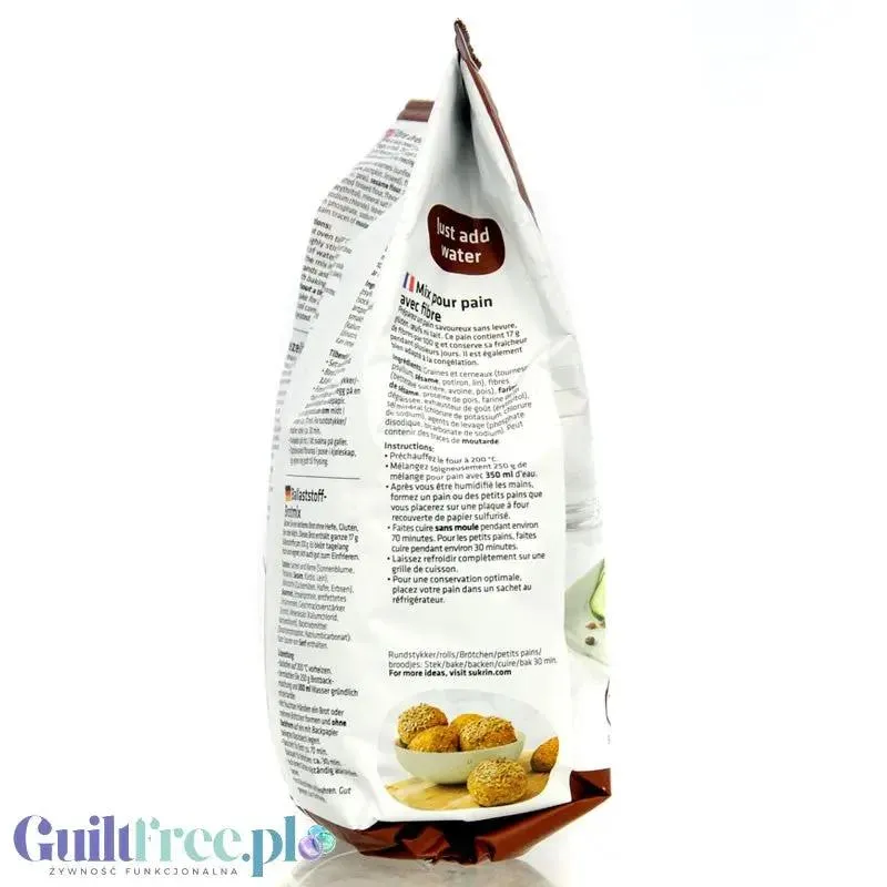 Sukrin Fibre Bread Mix 1kg - chleb bezglutenowy niskowęglowodanowy 20% błonnika, mieszanka do wypieku